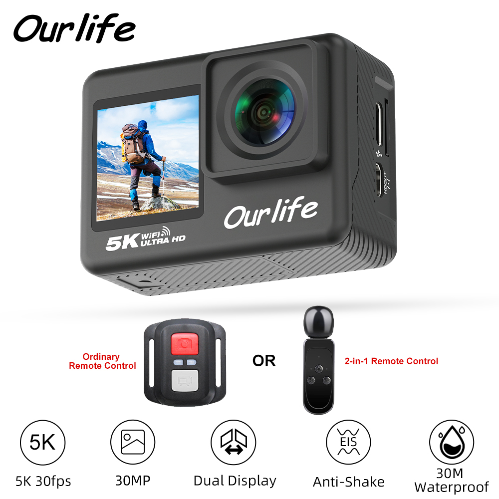 Photographic Memory - Caméra d'action Ourlife 5K30FPS 2.0'' LCD