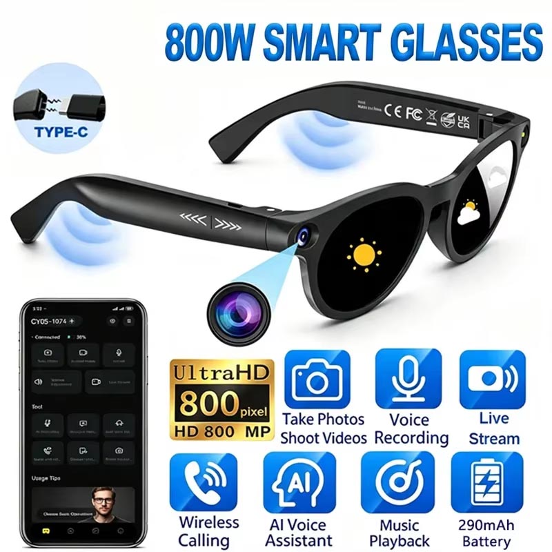 Photography Videos Free - Nouvelles lunettes intelligentes Pixel AI 800W,