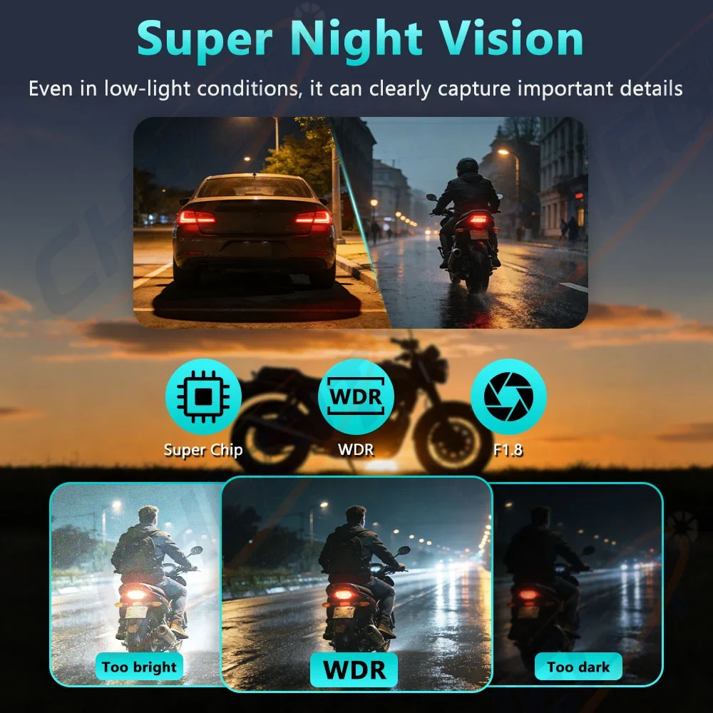 Caméra DVR Moto 2K HD WiFi Éta - Photographic Memory avis et prix