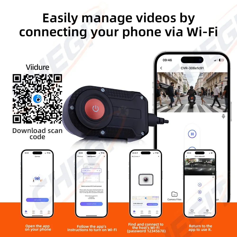 Caméra DVR Moto 2K HD WiFi Éta - Photographic Memory avis et prix
